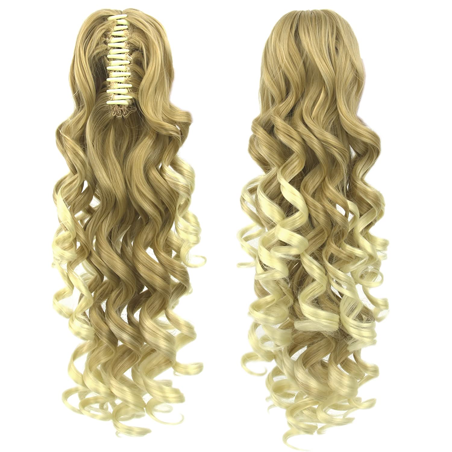 Ponytail blonde 613 Wave claw Clipin hair pcs 2020 Amazon.com : FUOTONBUTY Claw Clip Ponytail Extension 100  main image 3