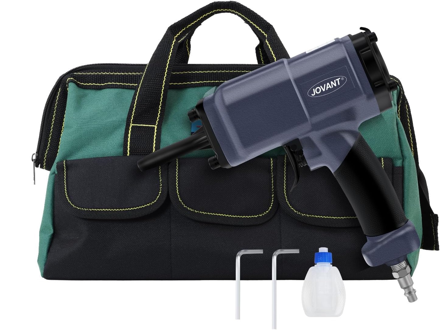 Jovant Air Heavy Duty Professional Air Punch Nailer/Nail Remover/Nail Puller. Pneumatic Nailer Removes 10-20 Gauge Nails, Black