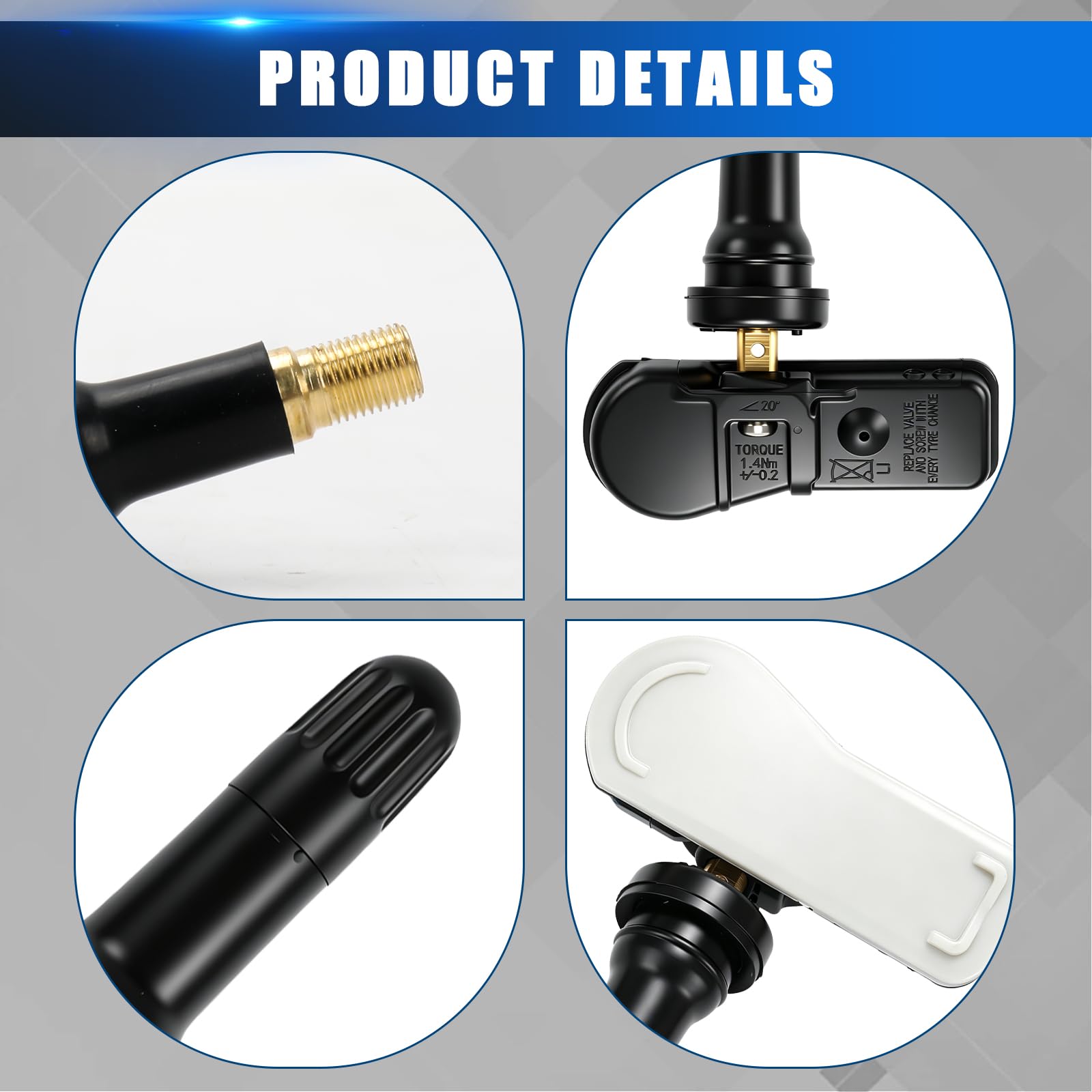 Sensor de presión de neumáticos compatible con Peugeot 207 CC /3008/408/508/Partner Tepee/RCZ Citroen C4/C5/Berlingo Multispace RDKS 9802003680