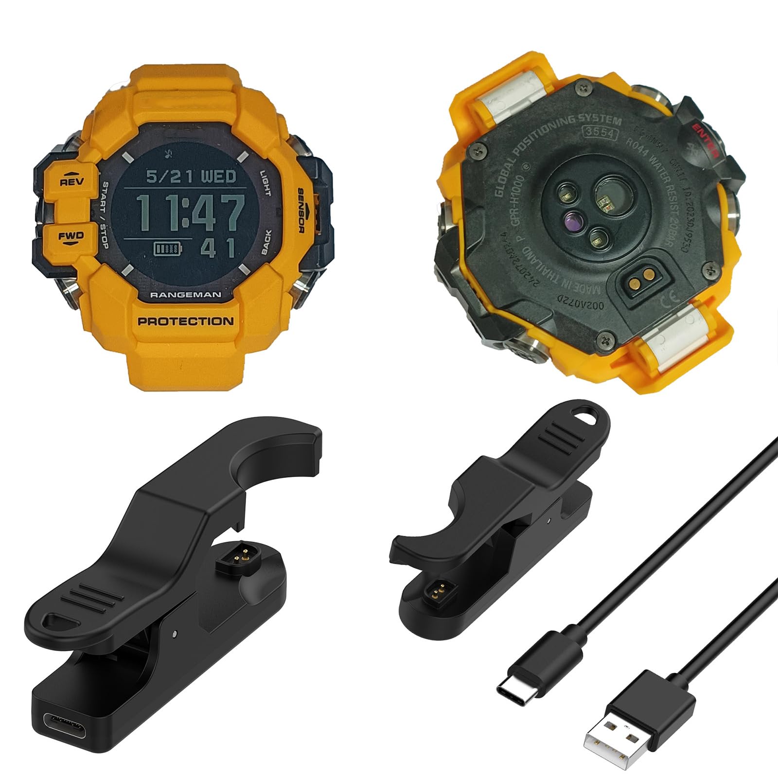 1 câble USB de charge rapide avec surcharge et anti-interférence pour montres intelligentes GPRH1000 GPRH1000R Câble de charge de rechange