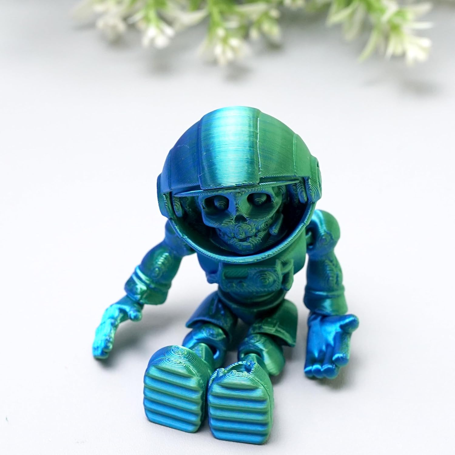 5inch 3D Printed Space Zombie Skeleton Astronaut,Flexible Realistic Articulated Animal Fidget Toys,Mystery Figurines Gifts,Executive Desk Décor and Festival Collectible Halloween (GB)