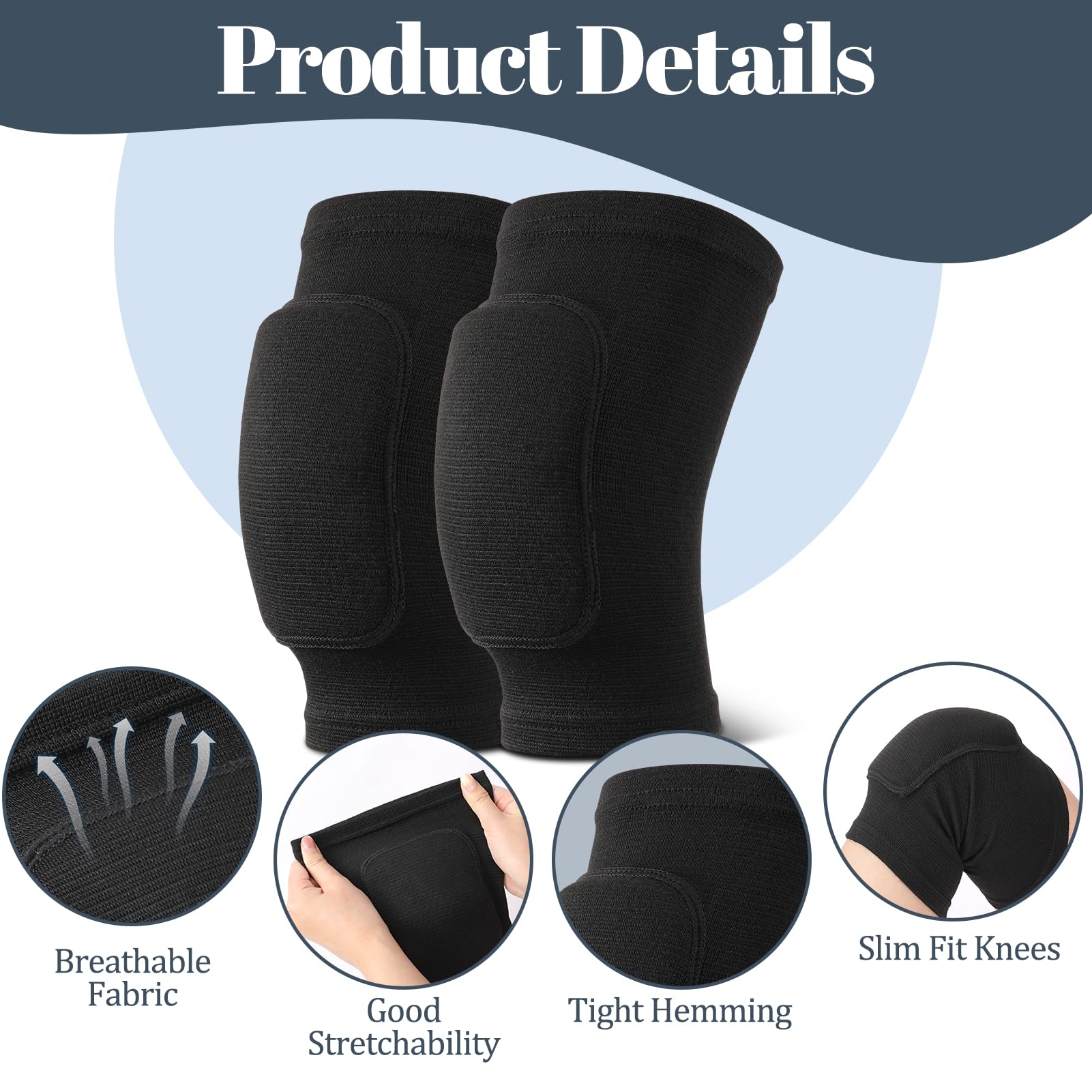 Genouillère Sport Antidérapant Stretch Respirante pour Enfant Adulte Tennis Ballet Yoga Course à Pied