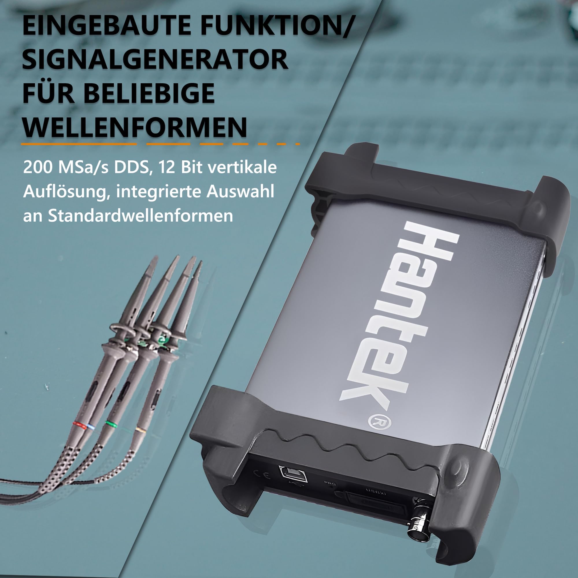 Hantek 6254BD Virtuelles Digital Oszilloskop mit 4-Kanal 250MHz Bandbreite Fahrzeug-Oszilloskope mit AWG, Labview Unterstützt, Automotive Diagnose Oszilloskop USB Digital-Speicher-Oszilloskop