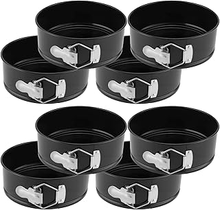 HAKZEON 8 Pack Mini Springform Pan Set, 4.7 Inch Round Cake Pans with Removable Bottom, Small Springform Cheesecakes Pan Tins, Nonstick Leakproof Baking Molds for Cheesecakes, Pie, Quiches