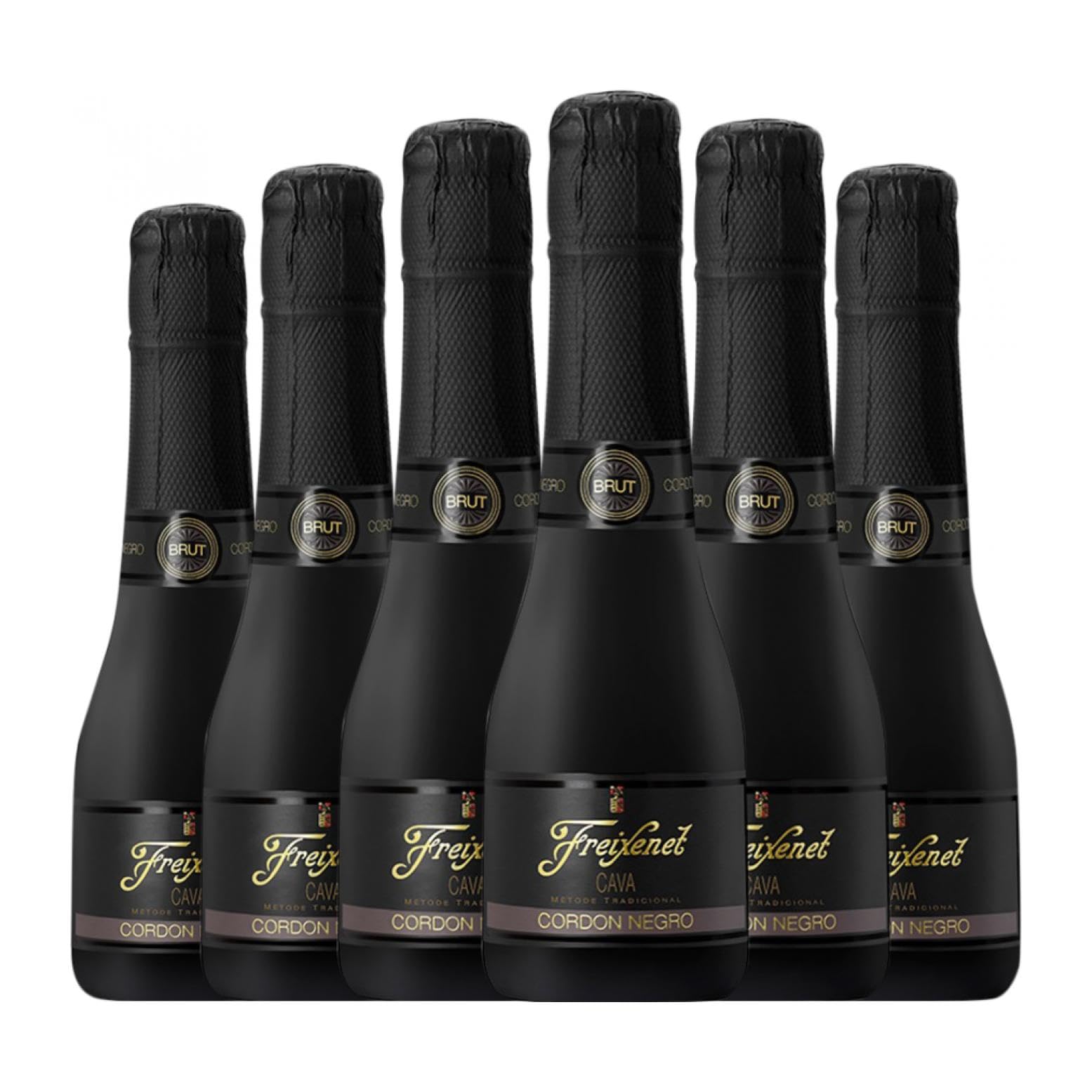 CavaFreixenetBenjamín Cordón Negro Mini Black Brut Cava Reserva Botellín 20 cl Espumoso blanco (Caja de 6 Botellín de 20 cl)