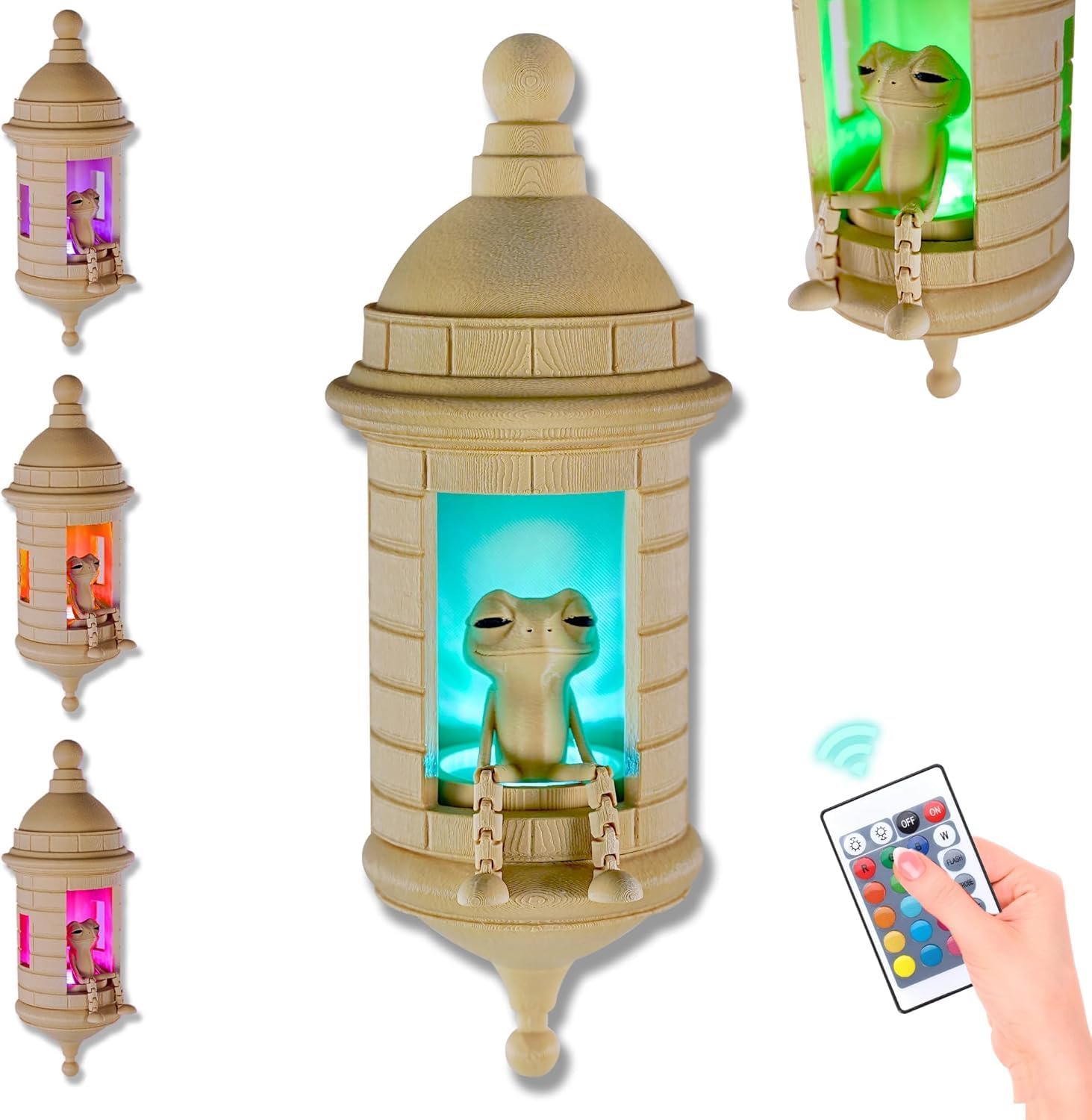 Puerto Rican Garita Coqui Lamp, Puerto Rican Frog Lamp with Sound, Multi-Color Changing Coqui Frog Light for Wall with Remote Control, Caribbean Wall Night Light for Corridor Room Garden Decor