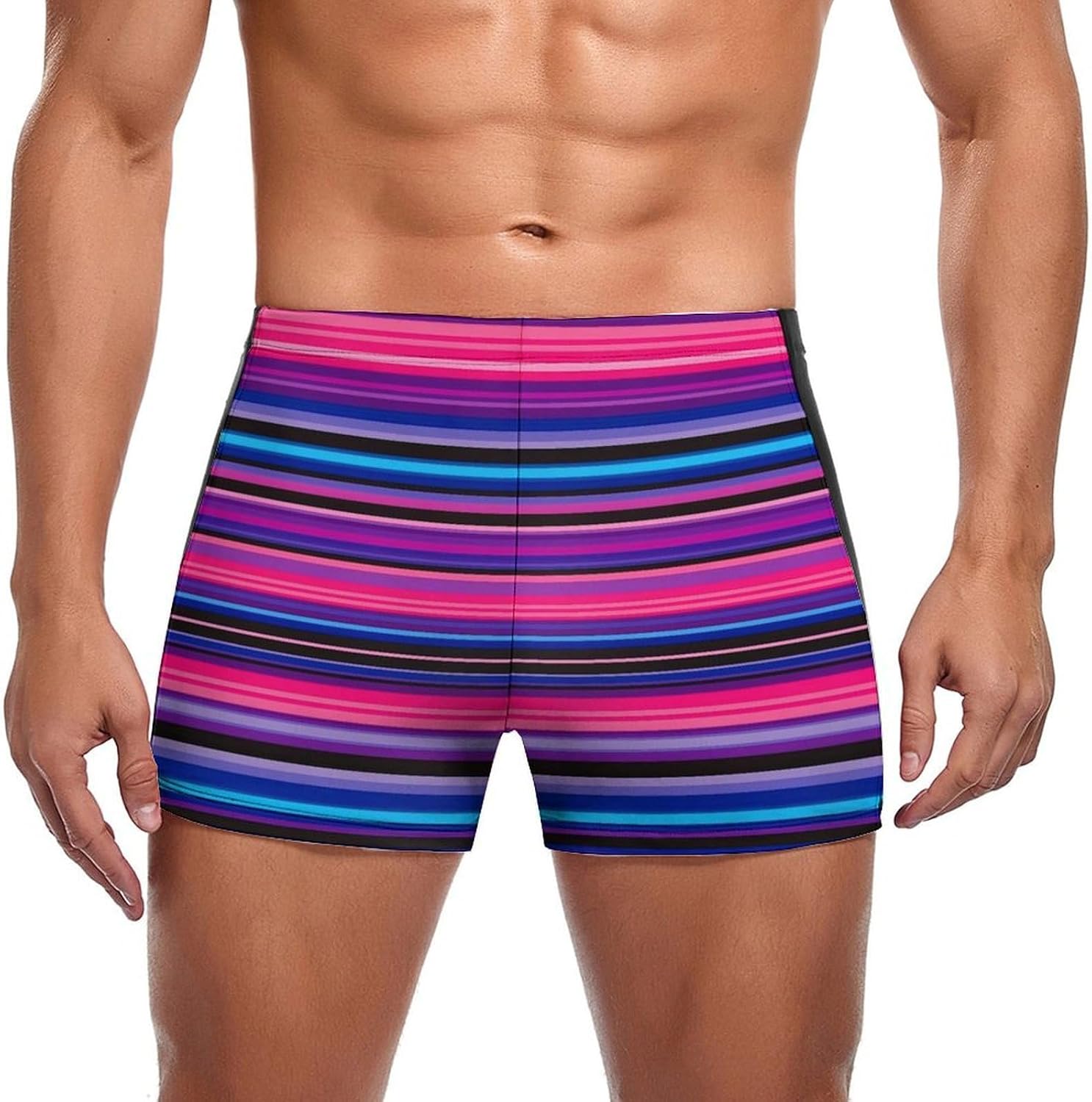 Men's Swimming Boxer Briefs, Summer Athletic Bathing Suit Tight Swim Trunks Swimwear for Water Sports