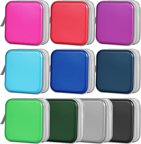 Miniatura 8 de TNP Products Estuche de plástico rígido para almacenamiento de CDDVD, capacidad 40, rojo, portátil, 6 x 6 x 2 pulgadas, viajes en automóvil,