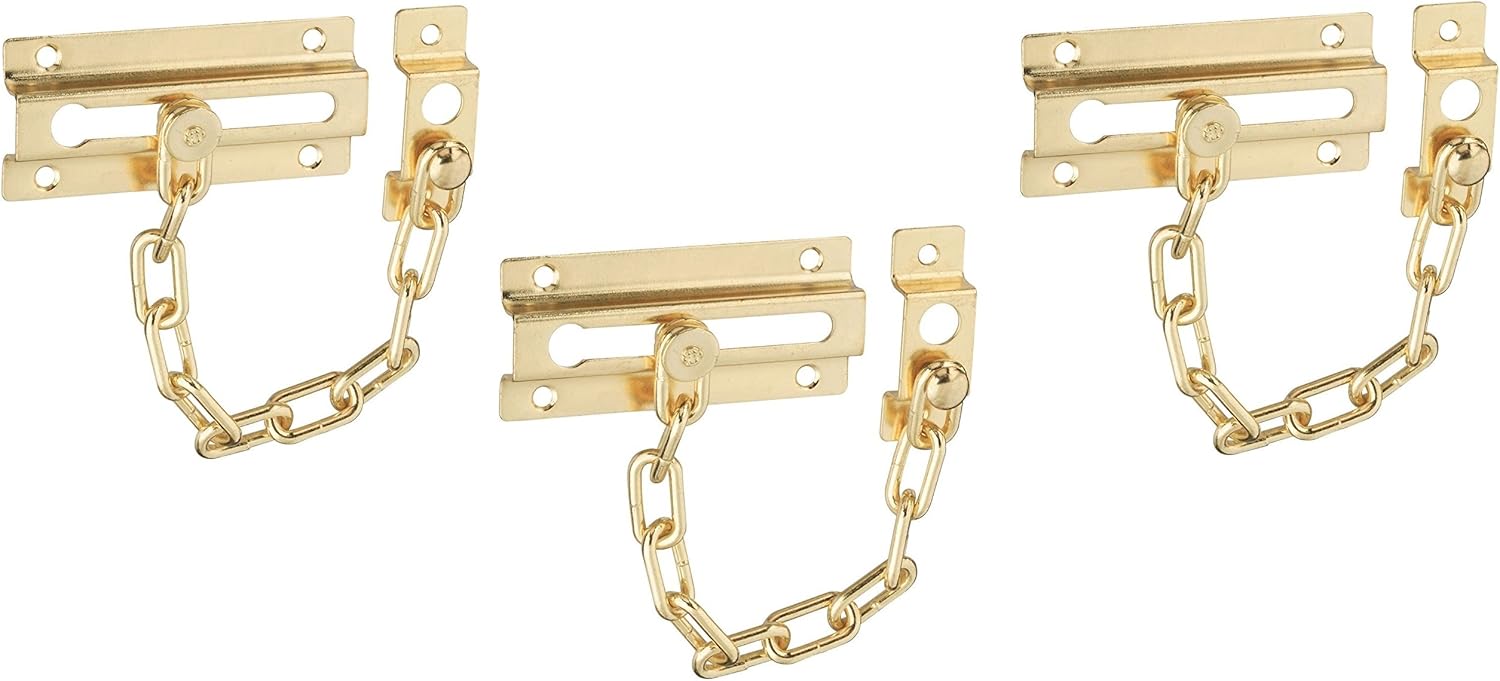 National Hardware N183-590 V807 Door Chain in Brass (3-Pack)