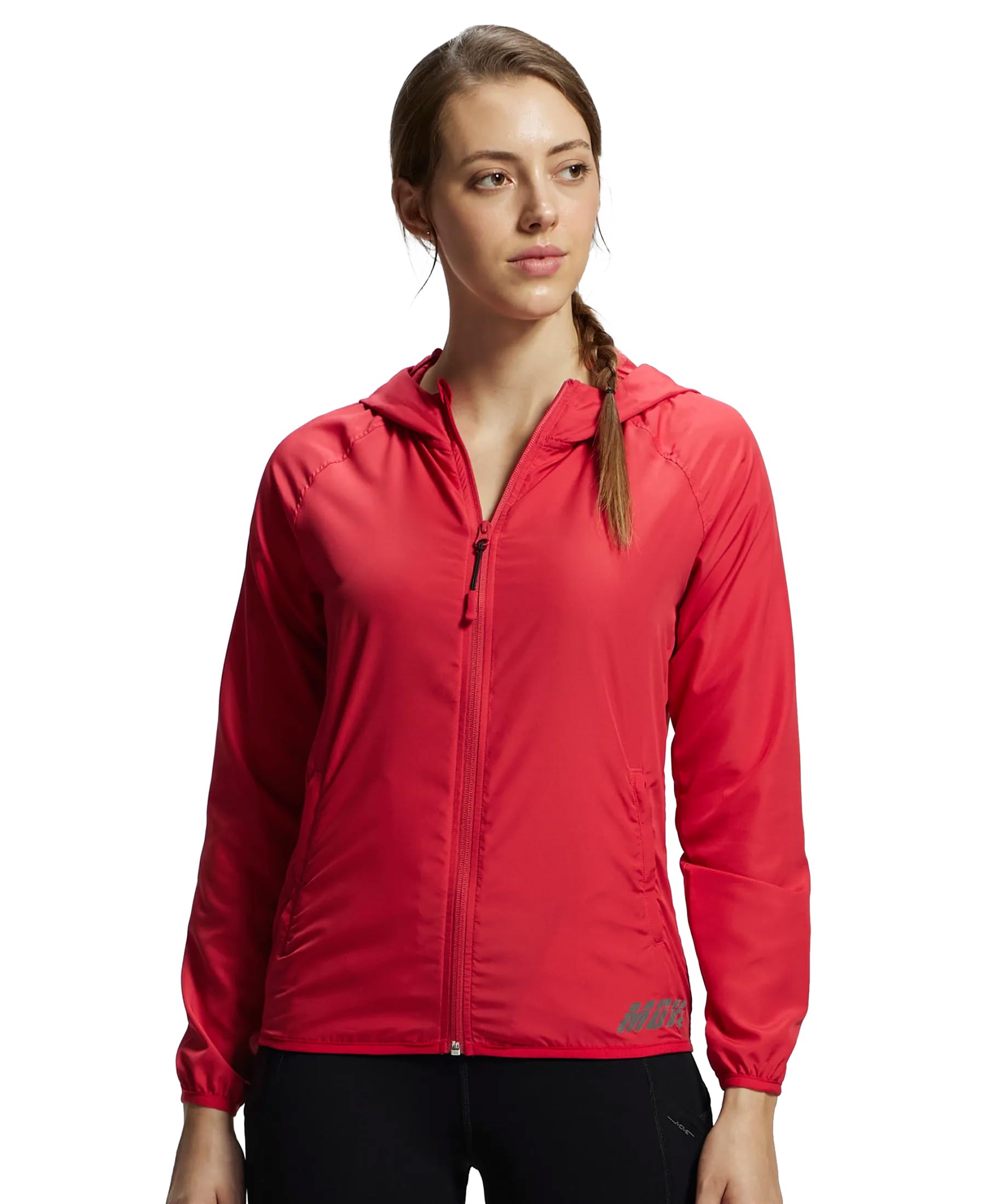 MW50 Women's Microfiber Fabric Relaxed Fit Raglan Styled Water Resistant Hoodie Jacket with Stay Dry Treatment