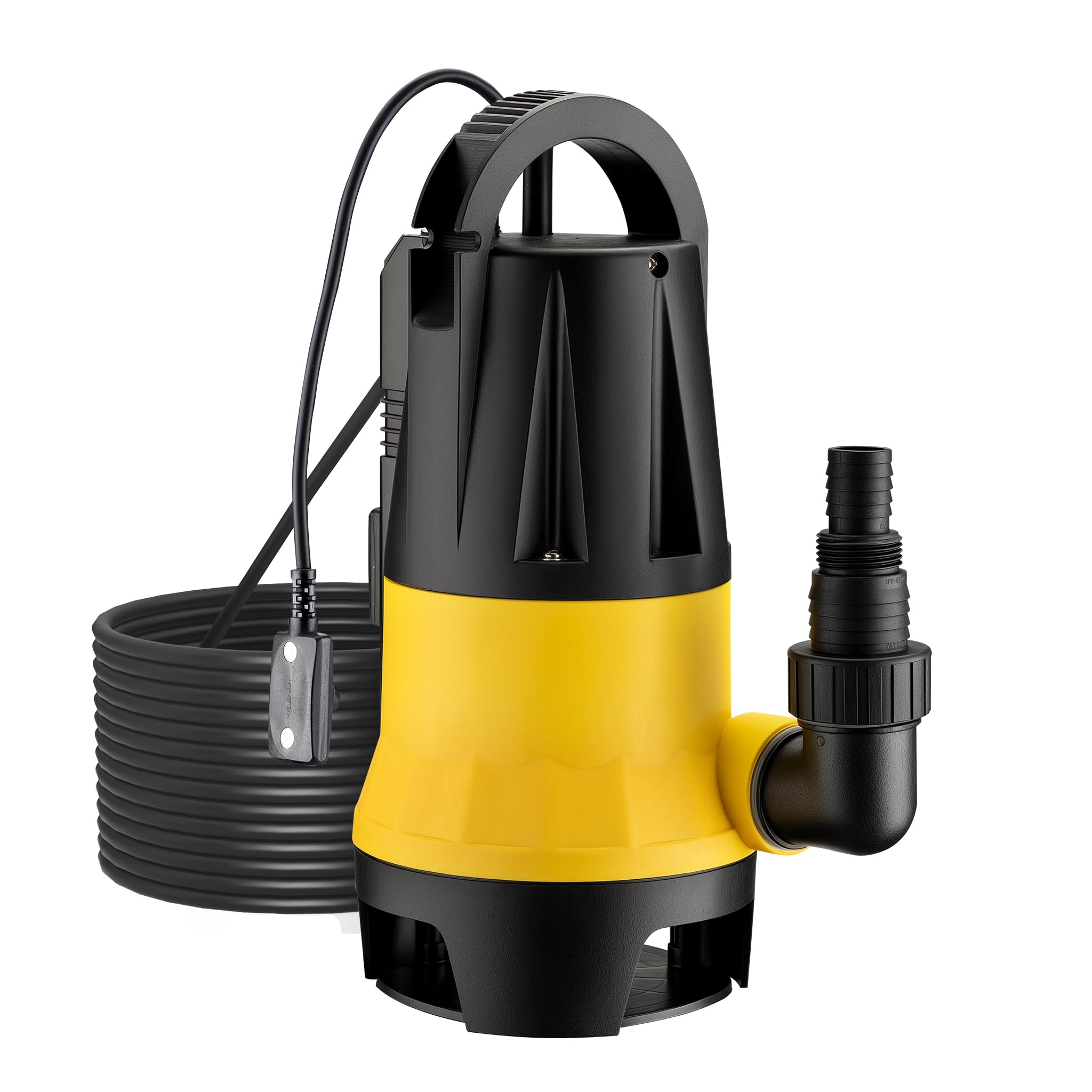 Wiltec Schmutzwasserpumpe mit Sensor 400 W, Tauchpumpe Schmutzwasser mit 2 Modi, Wasserpumpe 8500 l/h, Brunnenpumpe 5 m Förderhöhe & 5 m Tiefe
