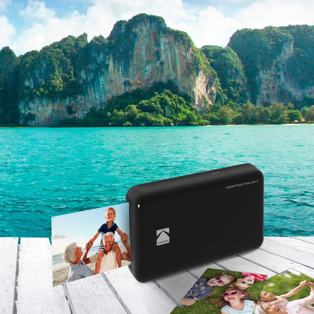Kodak – Stampante fotografica Mini 2 HD, istantanea, senza fili e mobile con tecnologia di stampa brevettata 4Pass, compatibile con iOS e Android, nera