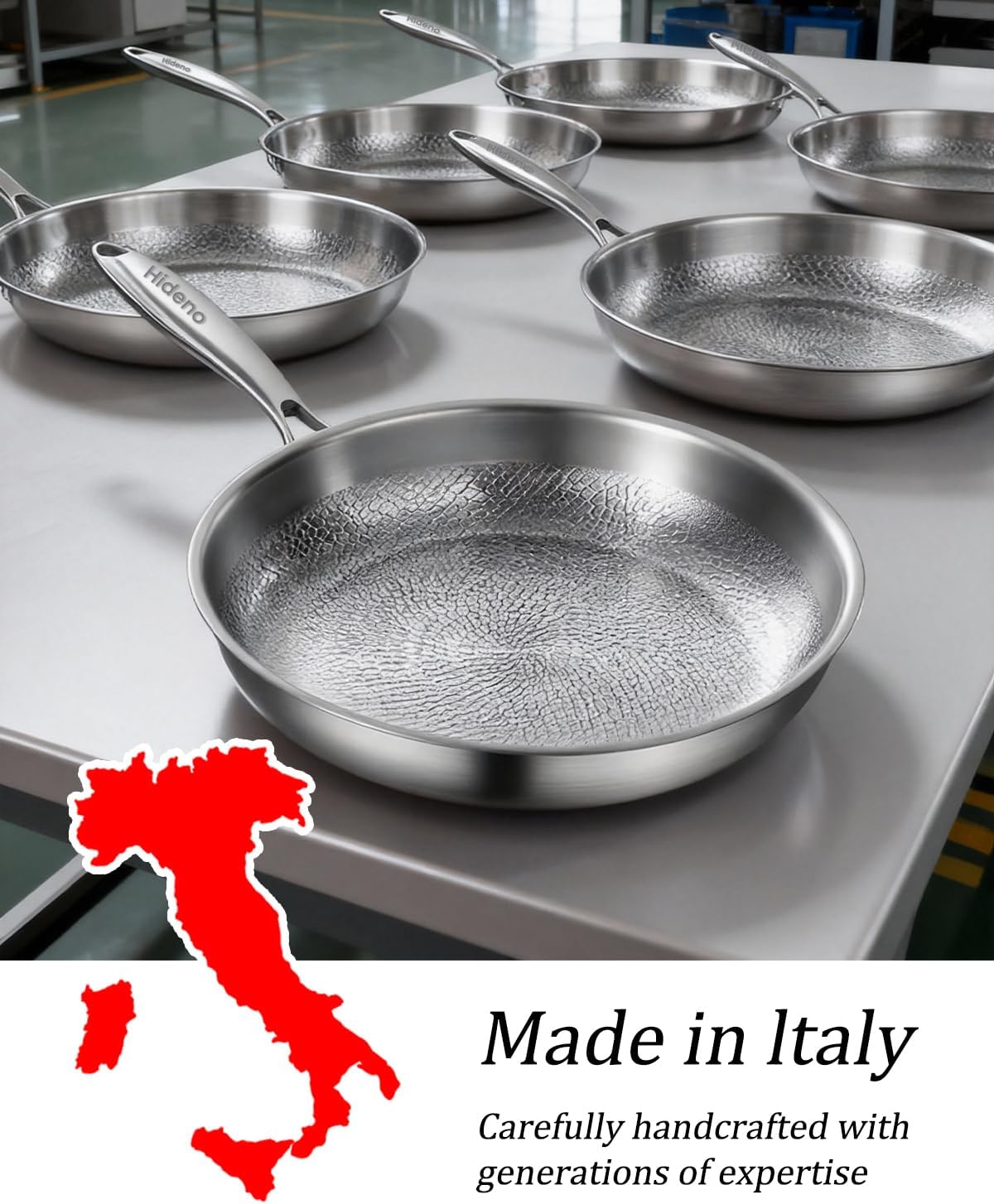 Titanium Pan Frying Pans for Cooking Non Stick with Lid 11.81in Upgraded Non-toxic Pro Cookware Grill Pot for Stove Tops Camping Skillet Extreme Heat-Resistant Lasts (Without lid, 11.03in)