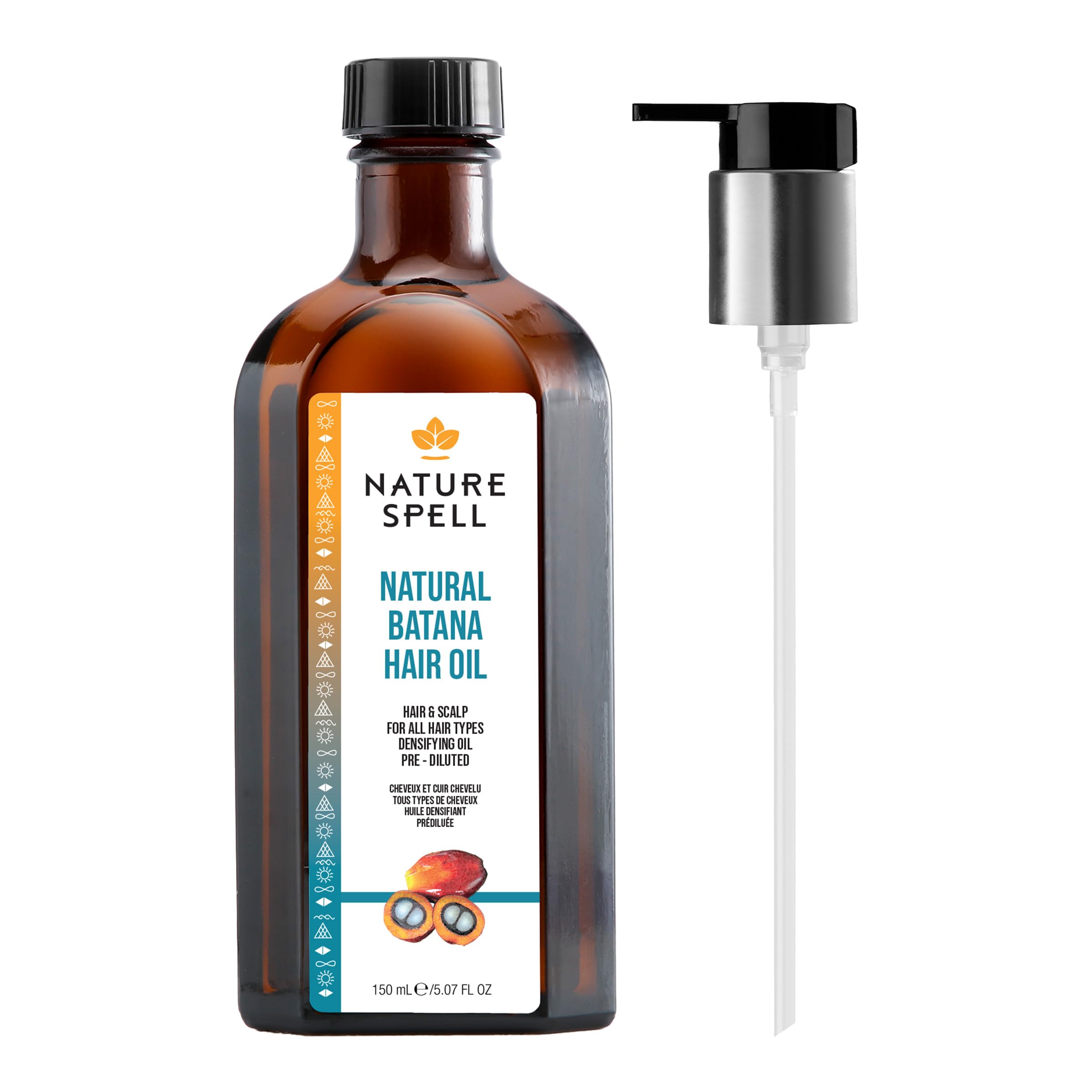 Nature Spell Batana Oil for Hair Growth with Pump Dispenser Pre-Diluted Scalp Oil to Strengthen Roots and Strands
