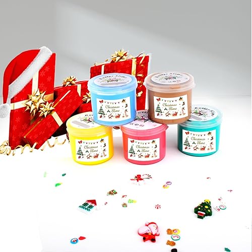 Miniatura 6 de Paquete de 5 kits de slime de mantequilla, juguetes lindos y calcomanías, súper suave y antiadherente, juguete de recuerdo de fiesta para niñas y