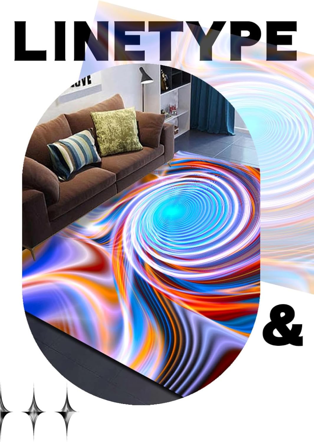 イリュージョンカーペット 3Dプリント 大判 トリックアート 目の錯覚