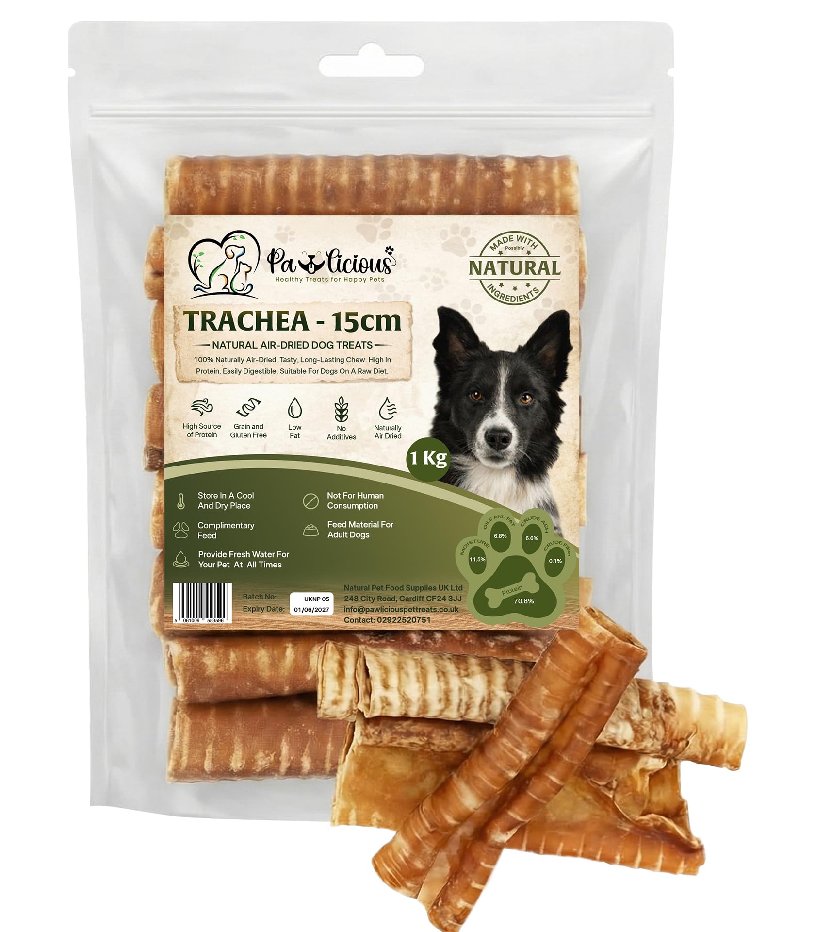 PAWLICIOUS Pet Supplies 5kg Beef Air Pipe Trachea for Dog 100% Natural Healthy Air Dried Dog Treat Chews, Alternative Dental Sticks for Teeth Cleaner & Strong Chewing Muscles 5 Kilo โ image 1