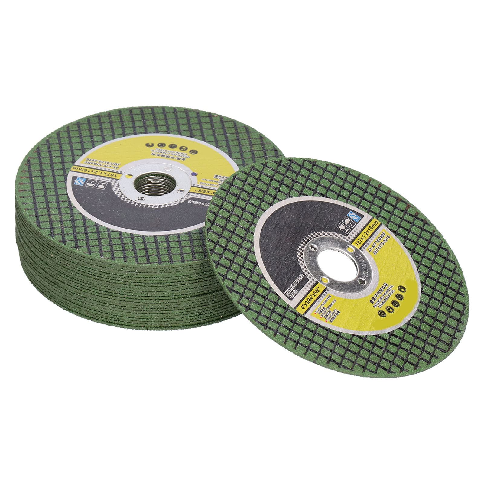 Ausla Tarcza do Cięcia żywicy, 100 szt. Tarcza do Cięcia żywicy 107 Mm X 1,2 Mm X 16, Stalowy pierścień z podwójną siatką Rur ze Stali Nierdzewnej Kątownik z Narzędziami Obrotowymi