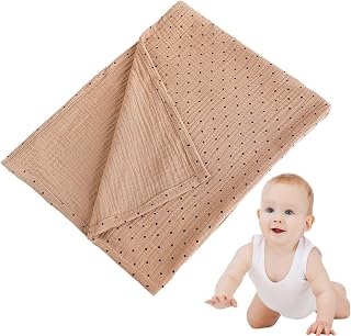 Tot Blanket andningsbar bekväm hudvänlig mottagande swaddle wrap | Lindfilt för små, pojkar, flickor, barn, tots, lekrum, barnvagn, resor, tupplur, spjälsäng, lektid