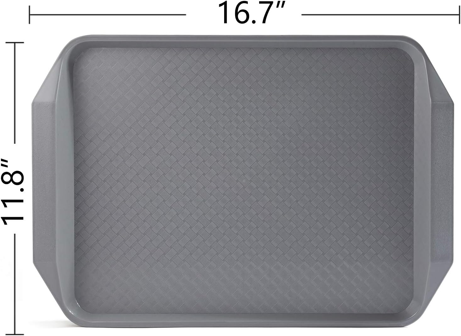 Plastic Fast Food Tray,16.7 by 11.8-Inch,Set of 12 (Grey) - Image 4