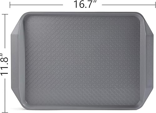 Vista 18 de Bandeja de plástico para comida rápida, 16.7 x 11.8 pulgadas, juego de 12 (negro)