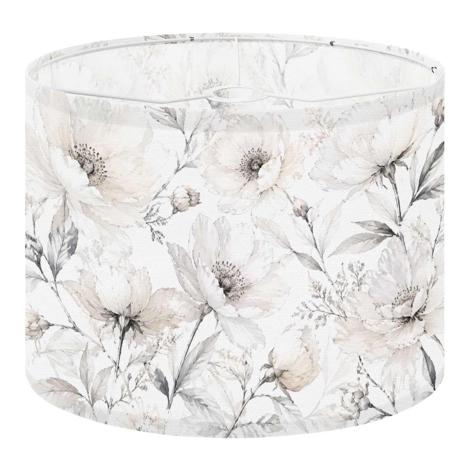 Deruinvaio Multi3 2Pcs 13In Lampshade Lamp Shade Delicate Floral White Beige Flowers For Ceiling Light, Table Lamp Floor Lamp Easy Assembly Replacement Light Shade