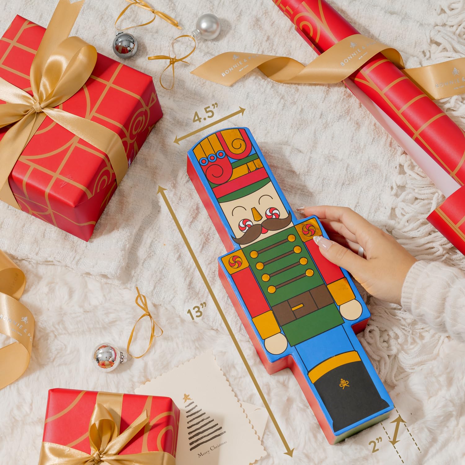Christmas Gift Basket - Holiday Gifts Prime Delivery - Nutcracker Soldier Candy Gift Box, Assortment Tray- Men, Women, Children Kids & Families- Bonnie and Pop