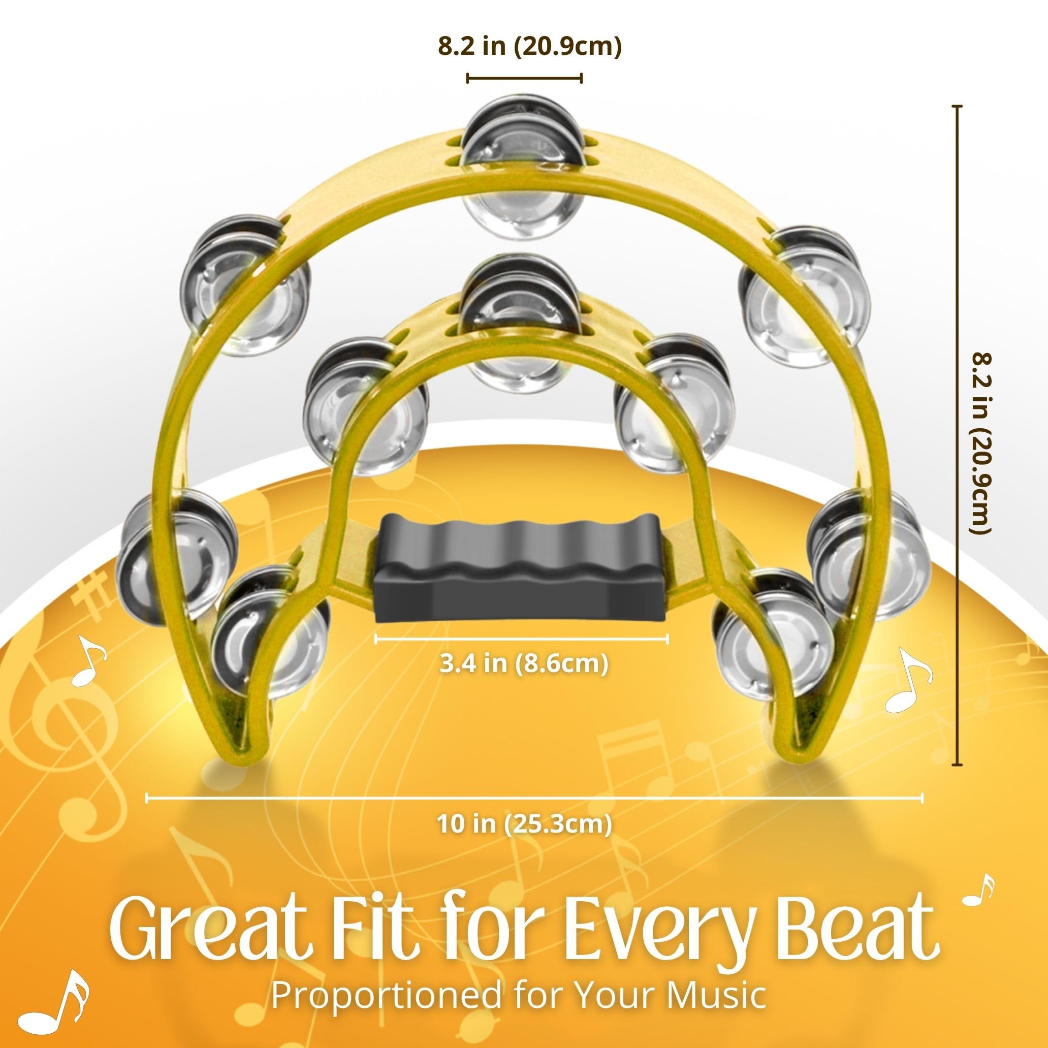 Snapklik.com : Flexzion Tambourine Metal Half Moon Musical Instruments ...