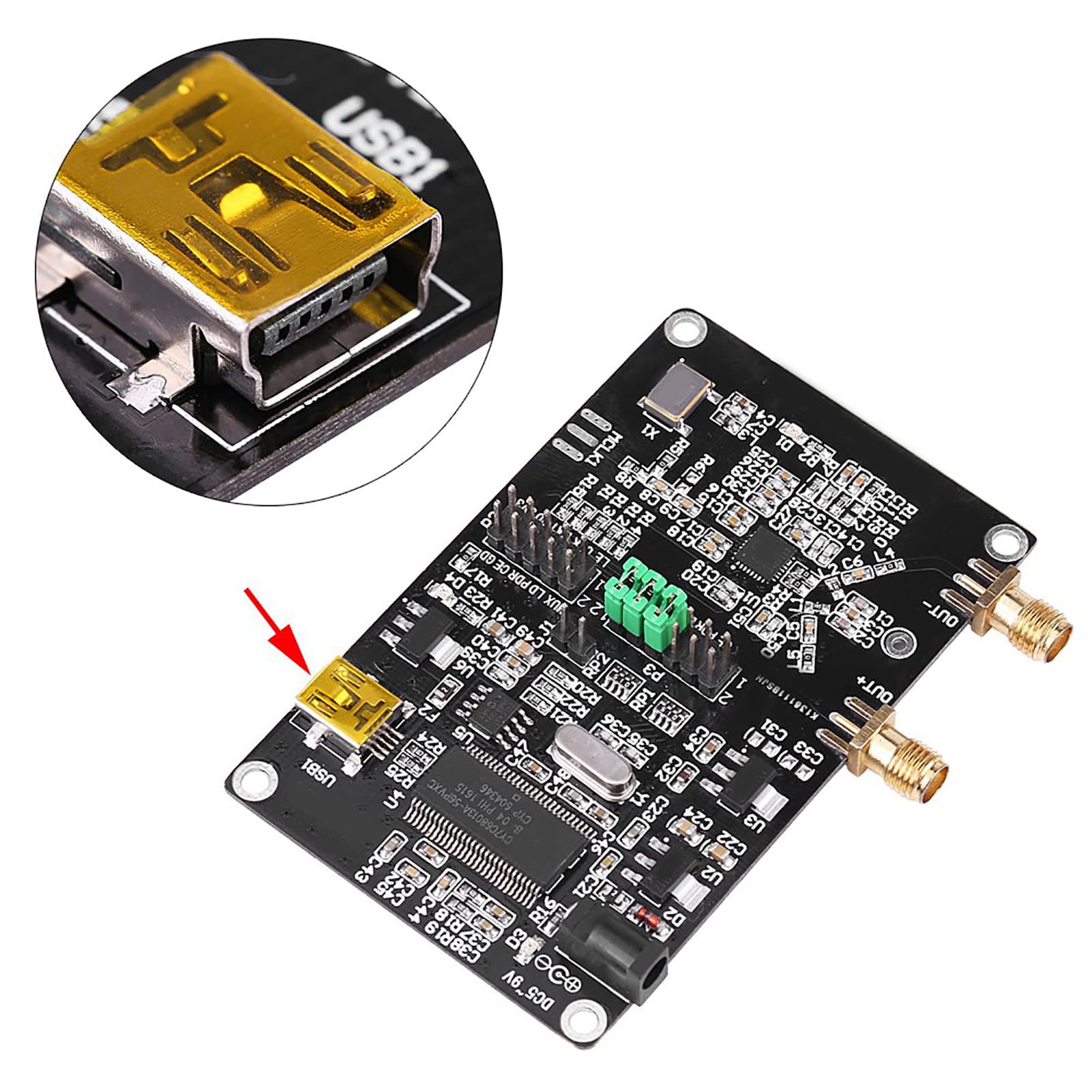 Scheda Mhz – Questa Scheda di Sviluppo del Sintetizzatore di Frequenza Sorgente RF da 35 M-4,4 GHz è Dotata di un Software di Controllo Intuitivo e di un'uscita SMA, Che la Rendono Adatta