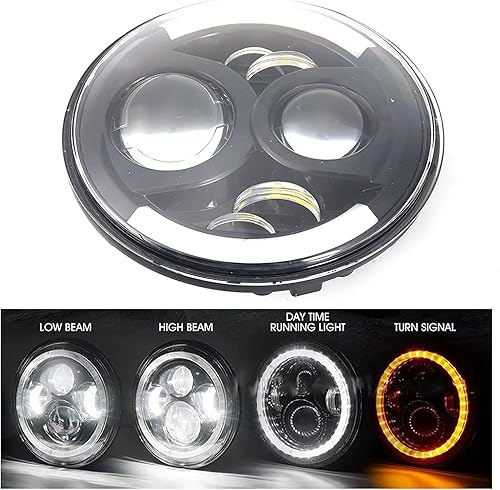 Miniatura 4 de 150W 7inch Round Headlight LED Halo Light for Motorcycle Luces LED para Carro Head Lights Automotive Light Bulbs