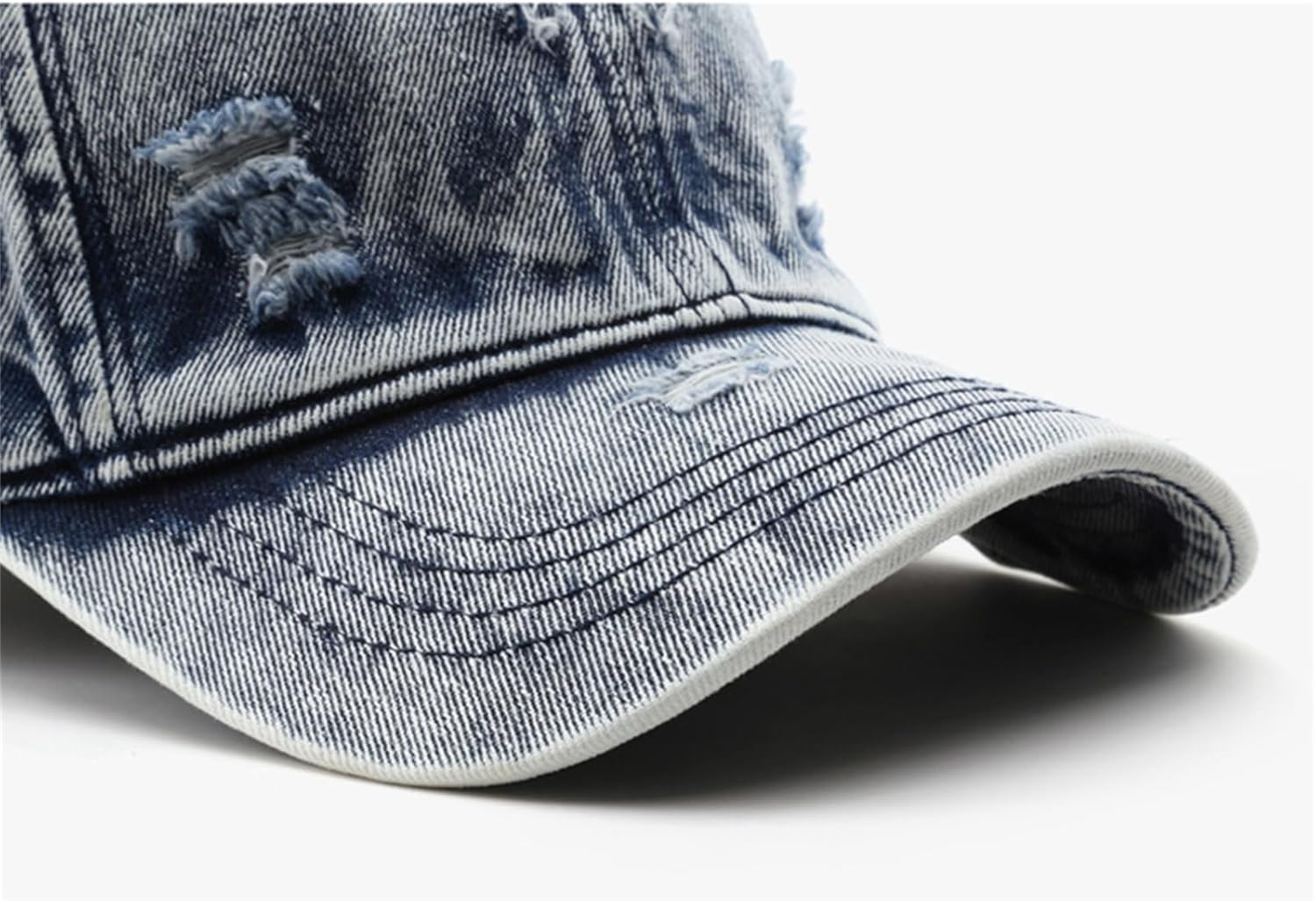 Vintage Washed Distressed Baseball Cap Unconstructed Cotton Denim Trucker Dad Hat for Men Women Headwear - Image 7