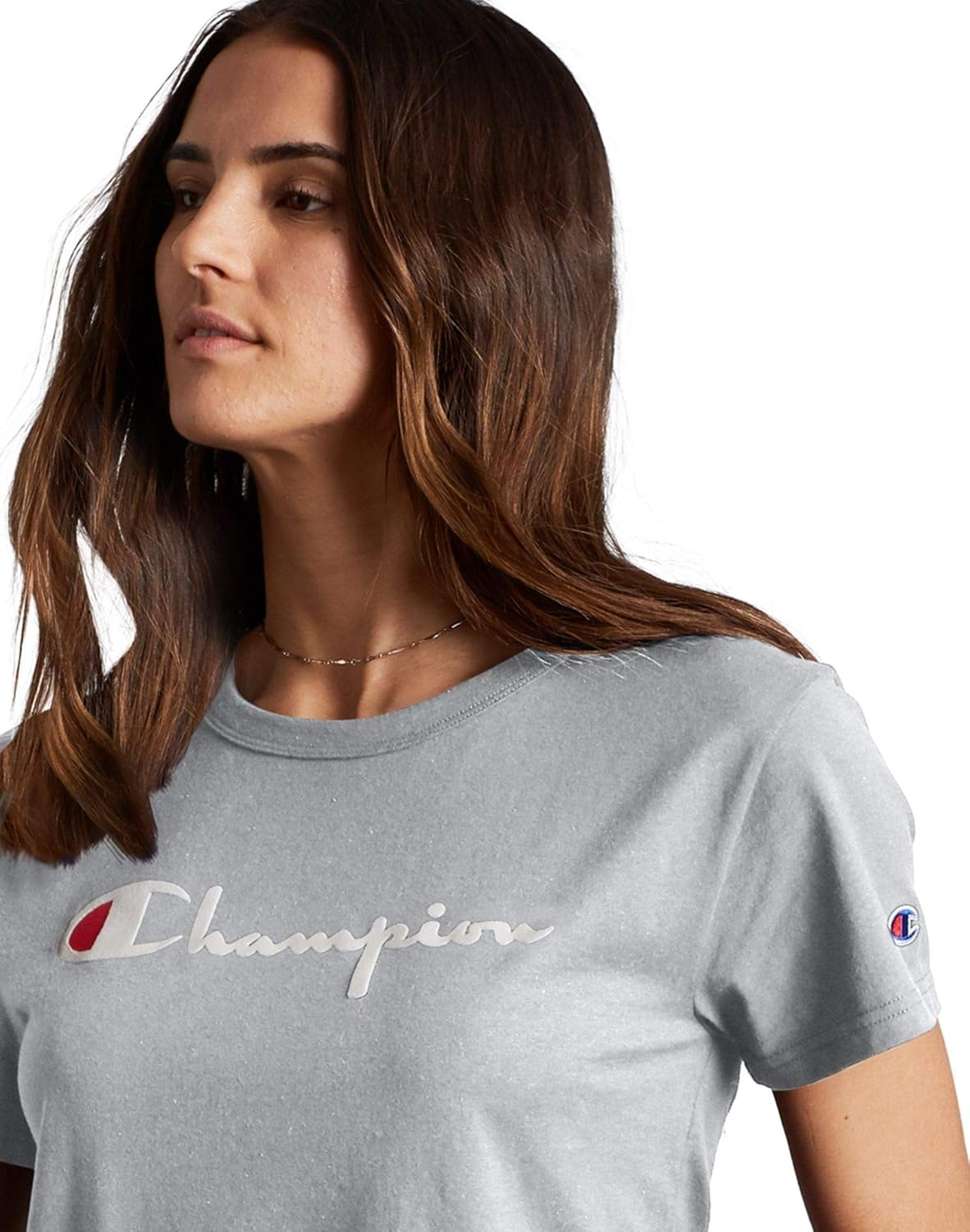 Champion Womens The Original Tee - Direct Flock Script - Image 2