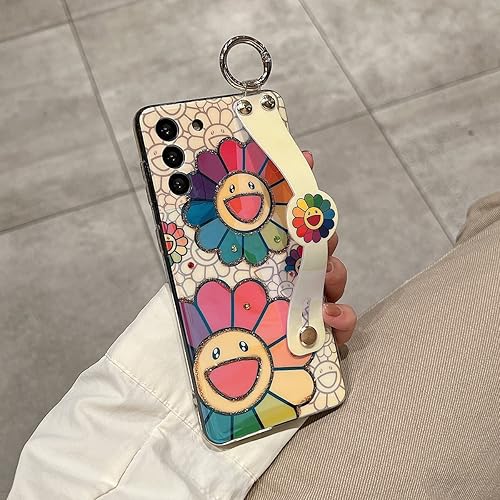 Miniatura 3 de for Samsung Galaxy S21 Plus Case Cute with Wrist Strap Kickstand S21+ Case 5G Glitter Bling Cartoon IMD Soft TPU Shockproof Protective Phone Cases