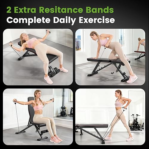 Miniatura 6 de Dskeuzeew Weight Bench with Storage Bag, 7 Backrests Adjustable Workout Bench Load 660LBS Weight Capacity, Incline Decline Flat Foldable Bench Press