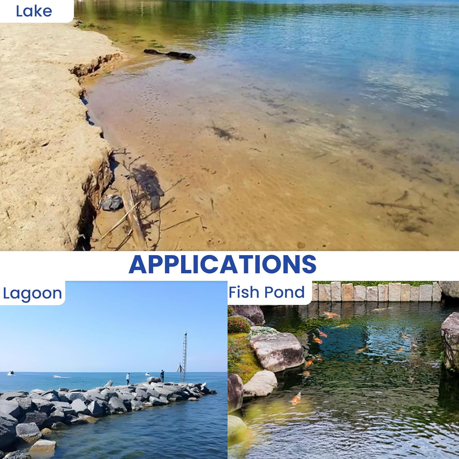 Aeration Diffuser 8.5" Self Sink Weighted Pond Aerator Disc with 2 Clamps Accessory for Outdoor Aeration System - Image 4