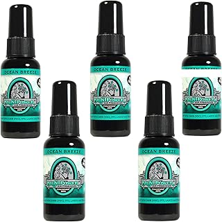 BluntPower (Ocean Breeze, 5 Pack) Concentrated Air Freshener - Premium Oil Based Air Freshener Spray For Home and Car - Long-Lasting Bathroom Spray, Car Freshener, & Odor Eliminator Spray