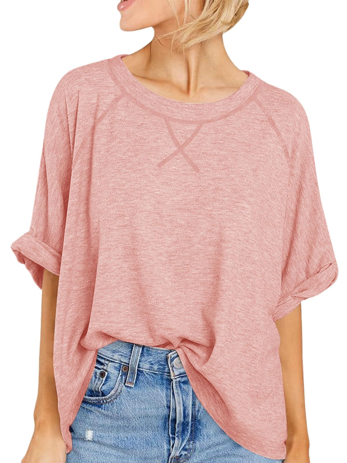 Cicy Bell Damen Oversize T-Shirt | Sommer, Kurzarm, Rundhals, Casual Lockere, Elegant