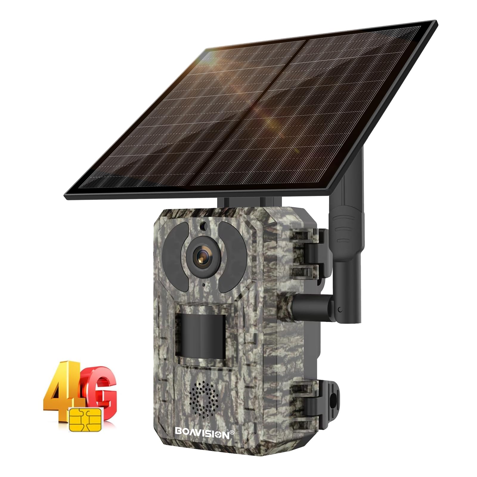 BOAVISION 4G LTE Cellular Hunting Trail Camera with Night Vision Motion Activated Waterproof 2K Solar-Powered Wildlife Game Camera, Comes with SIM Card, Remote Access & Playback, 0.2s Trigger Time-image-4