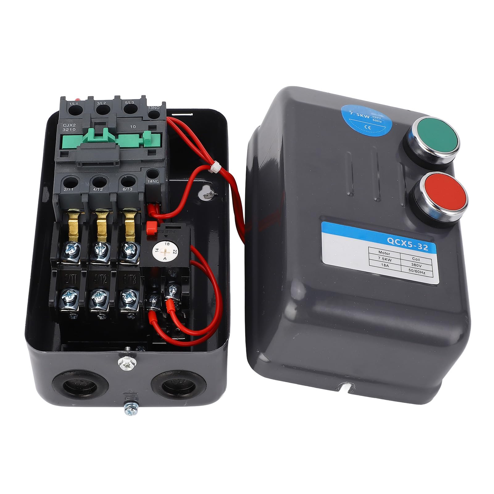Yctze Interrupteur de Commande de Démarreur de Moteur électrique Magnétique, 7,5 Kw, 3 Phases, 380V, 14-22A, pour Compresseurs et Pompes