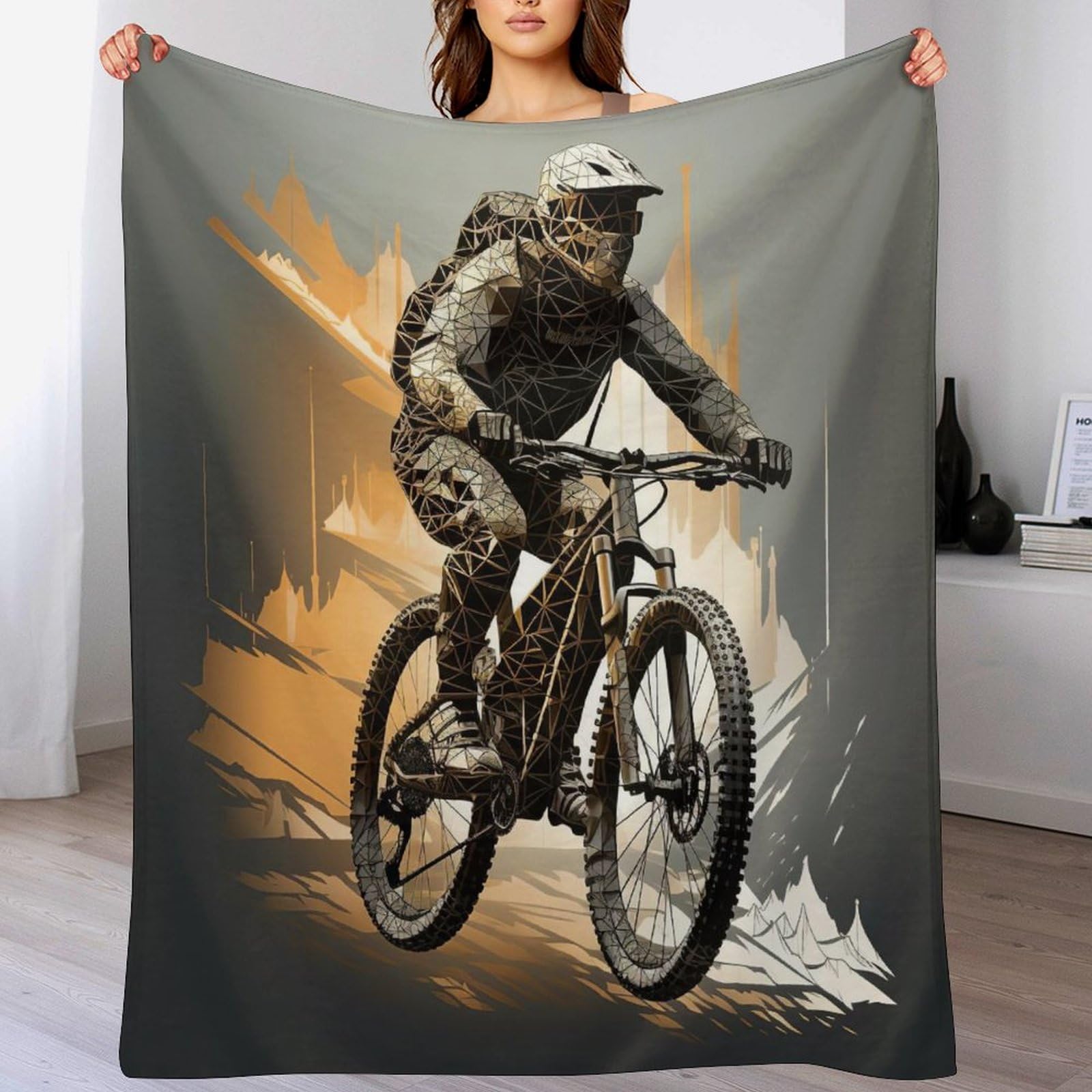 Couverture vélo de montagne en flanelle 100x130cm pour canapé