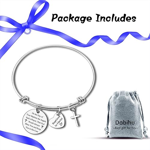 Miniatura 7 de Pulsera de bautismo, regalos de bautismo para mujeres, regalo cristiano, inspirador, ajustable, regalo religioso para amigos, familia, joyería