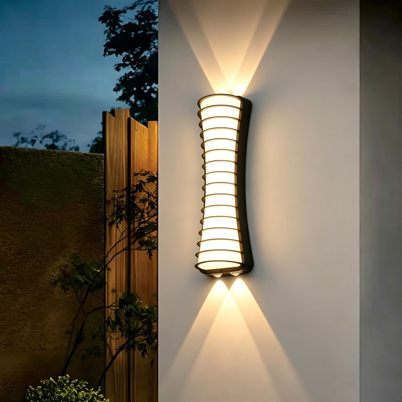 SDUYTDG ﻿Modern LED Wall Sconces, 3000K Warm White Hardwired Wall Lights Up and Down Lighting Fixtures, Matte Black Indoor Sconces Waterproof Exterior Lighting Fixtures