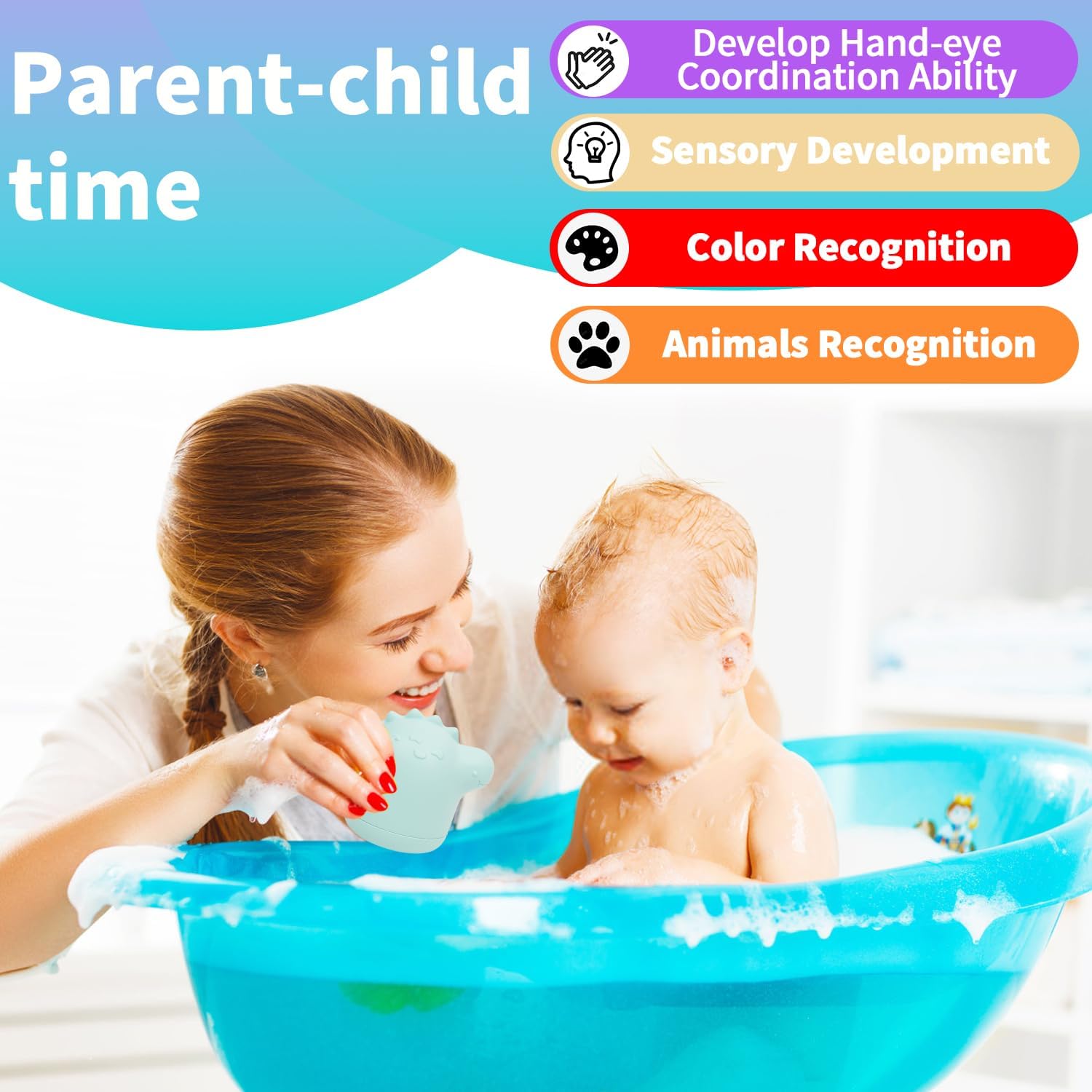 Baby Bath Toys, 13 Pcs Silicone Mold Free Bath Toys with a Storage Bag, Squeezable Dinosaurs Bathtub Toys, No Hole Sensory Ocean Animal Suction Cup Toys for Toddlers 1 2 3 4 5 6 Years Ocean + Dinosuar image 7 of 7 B0CJGYG1V7