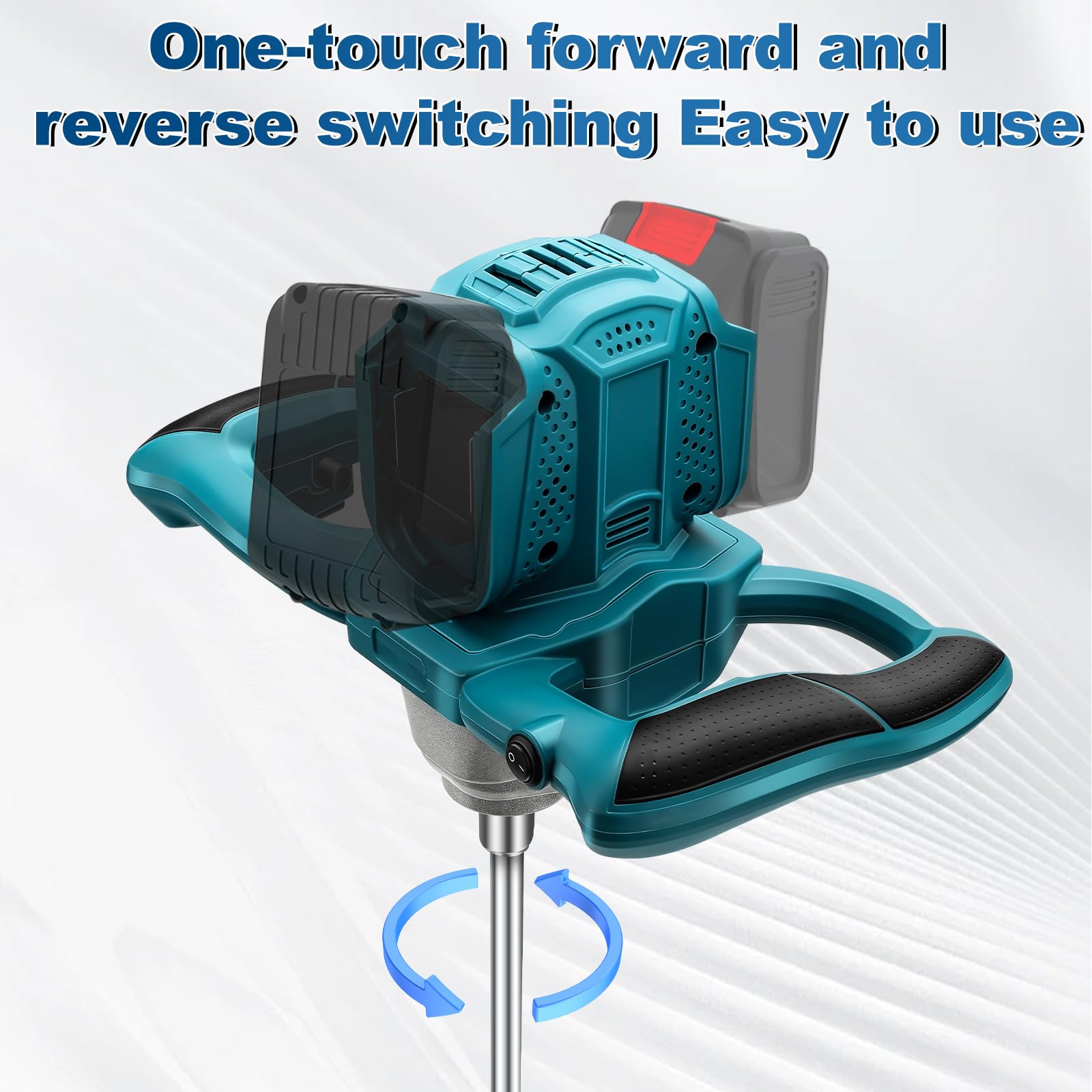 Cementmixer compatibel met Makita 18 V accu, draagbare verfmortelmixer 3200 W met 6 snelheden, max. 680 omw/min, elektrische roerder voor het mengen van mortel, schilderen Cementmixer compatibel met Makita 18 V accu, draagbare verfmortelmixer 3200 W met 6 snelheden, max. 680 omw/min, elektrische roerder voor het mengen van mortel, schilderen