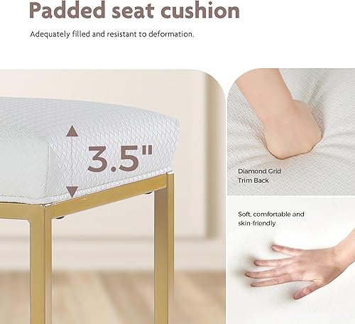 Miniatura 4 de ALPHA HOME Juego de 2 taburetes de bar de 24 pulgadas de altura de mostrador, taburetes de bar tapizados para isla de cocina, taburetes de mostrador