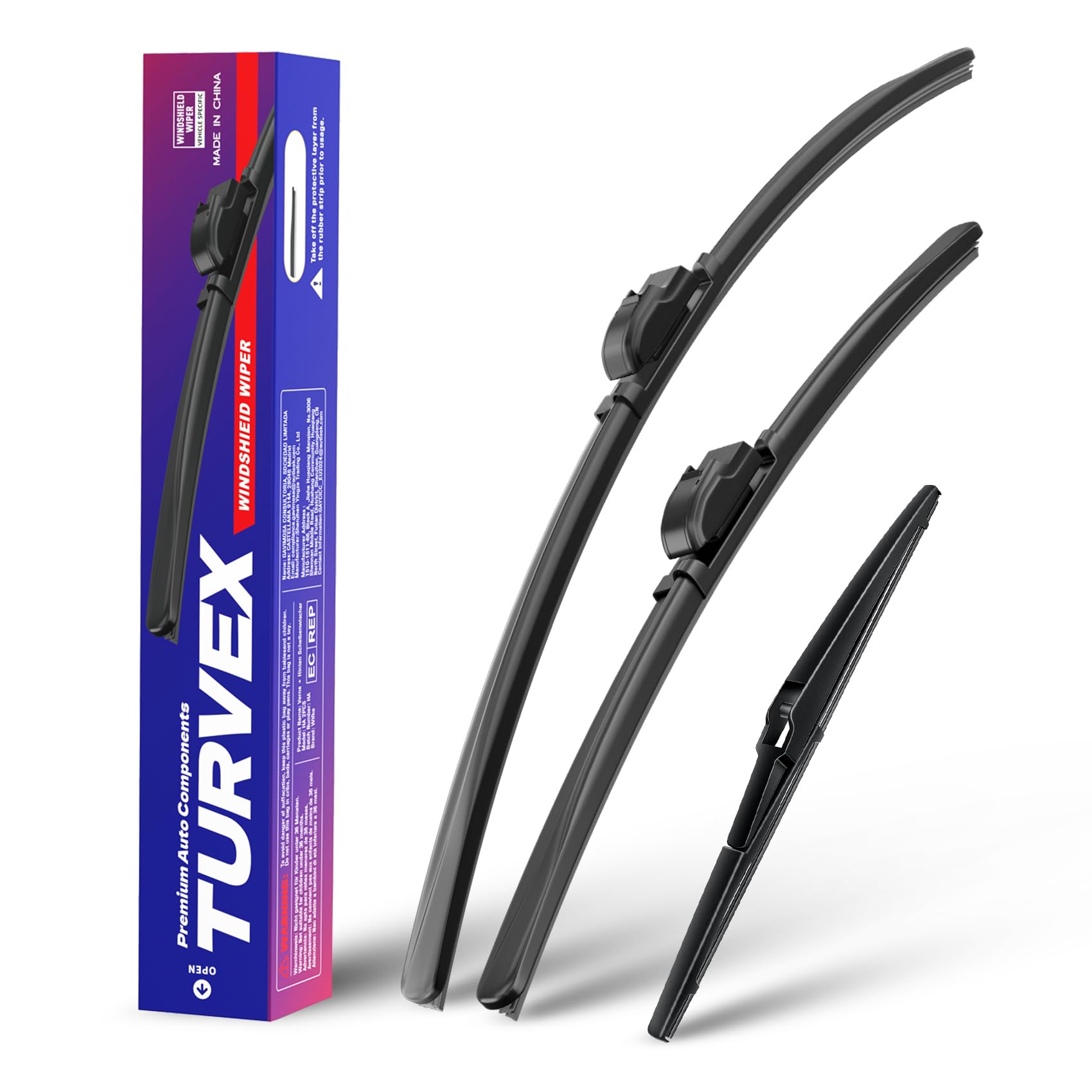 Wiper Blades for Kia CEED MK3 Hatchback Apr 2012 to Apr 2019, Complete Front Window Wiper and Rear Wiper Set, 26" 14" 12" Windscreen Wipers Blade Set - Quiet & Easy Installation (2+1) — view 8