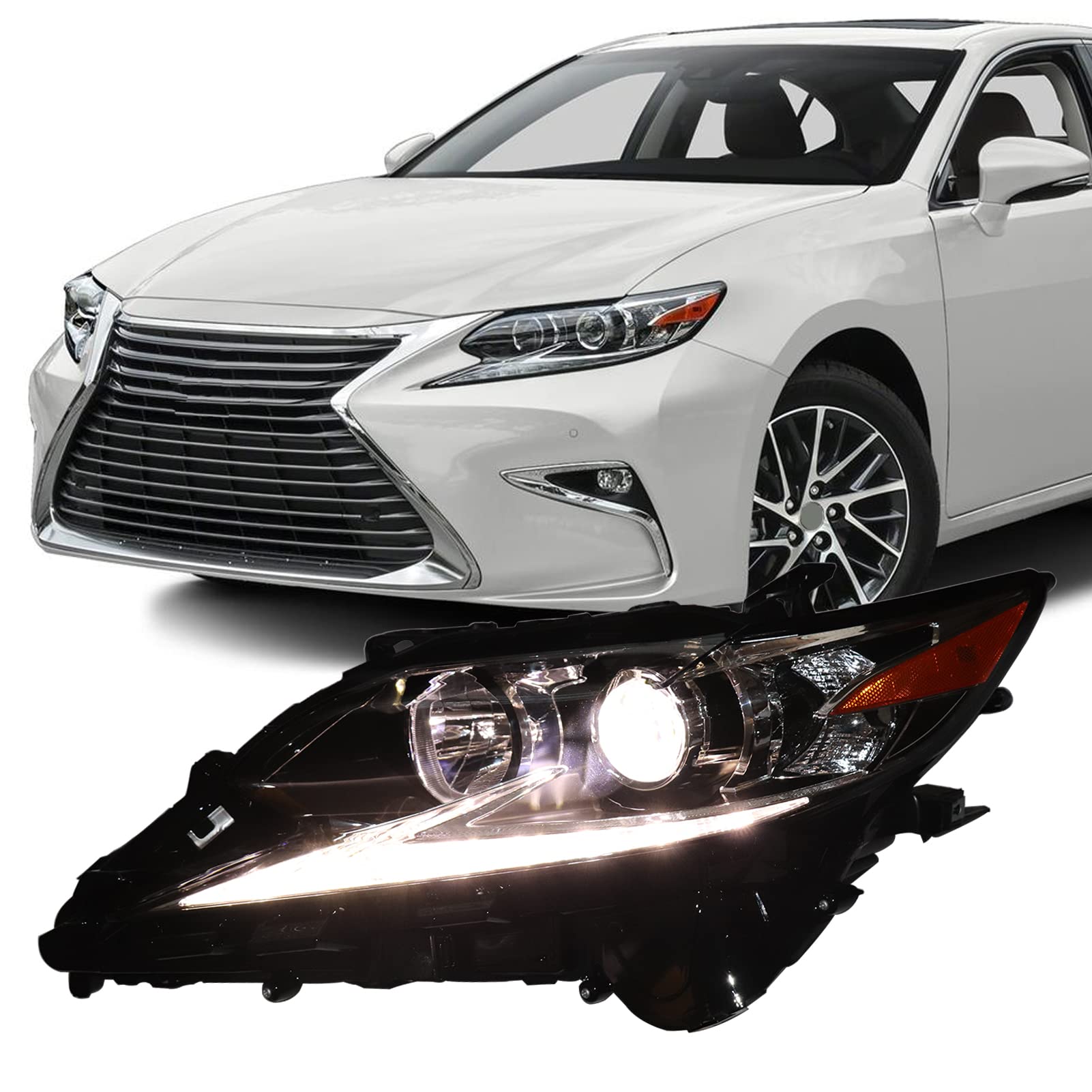 Halogen Headlamp – Passenger Right Side – Fits 2013-2016 Lexus ES300h ES350