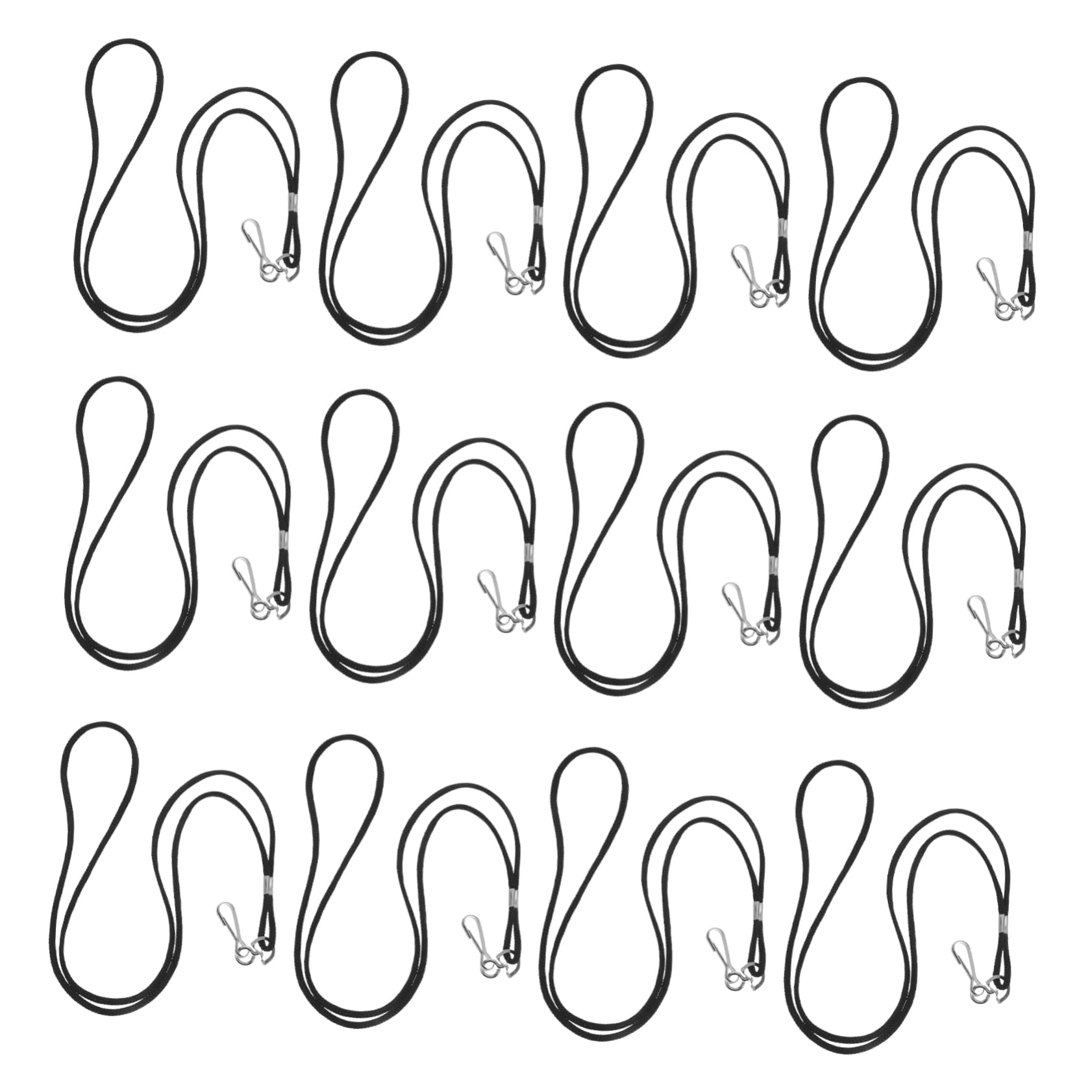 Lurrose 100 Pezzi Cordini Porta Badge da Collo Nero in Poliestere con Clip Rilascio Rapido e Fibbia Staccabile per Carte Id Lavoro e Scuola Professionale