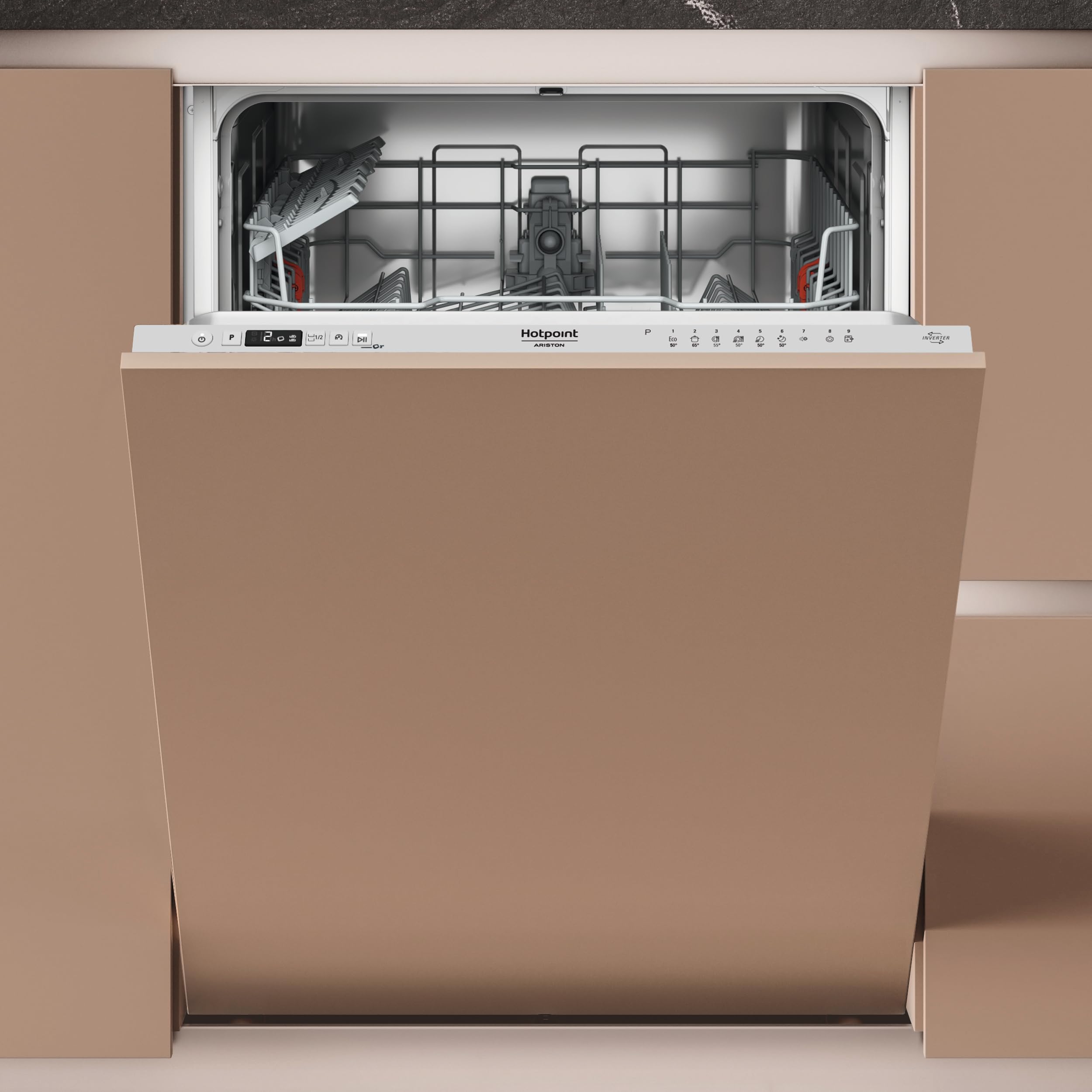 HOTPOINT ARISTON H2I HUD526 AS - Lavastoviglie da Incasso 14 Coperti, 5 Programmi - Cestello Regolabile, Ciclo Rapido e Partenza Ritardata - Elettrodomestici Cucina, Classe E, 59,8Lx82Hx55,5P