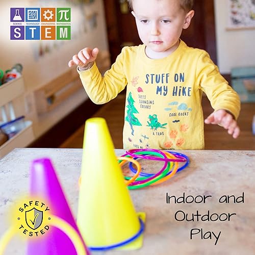 Miniatura 6 de Nuevos juegos de lanzamiento de anillos de rebote para niños juegos de carnaval al al aire libre 4 en 1 juego de anillos de lanzamiento incluye